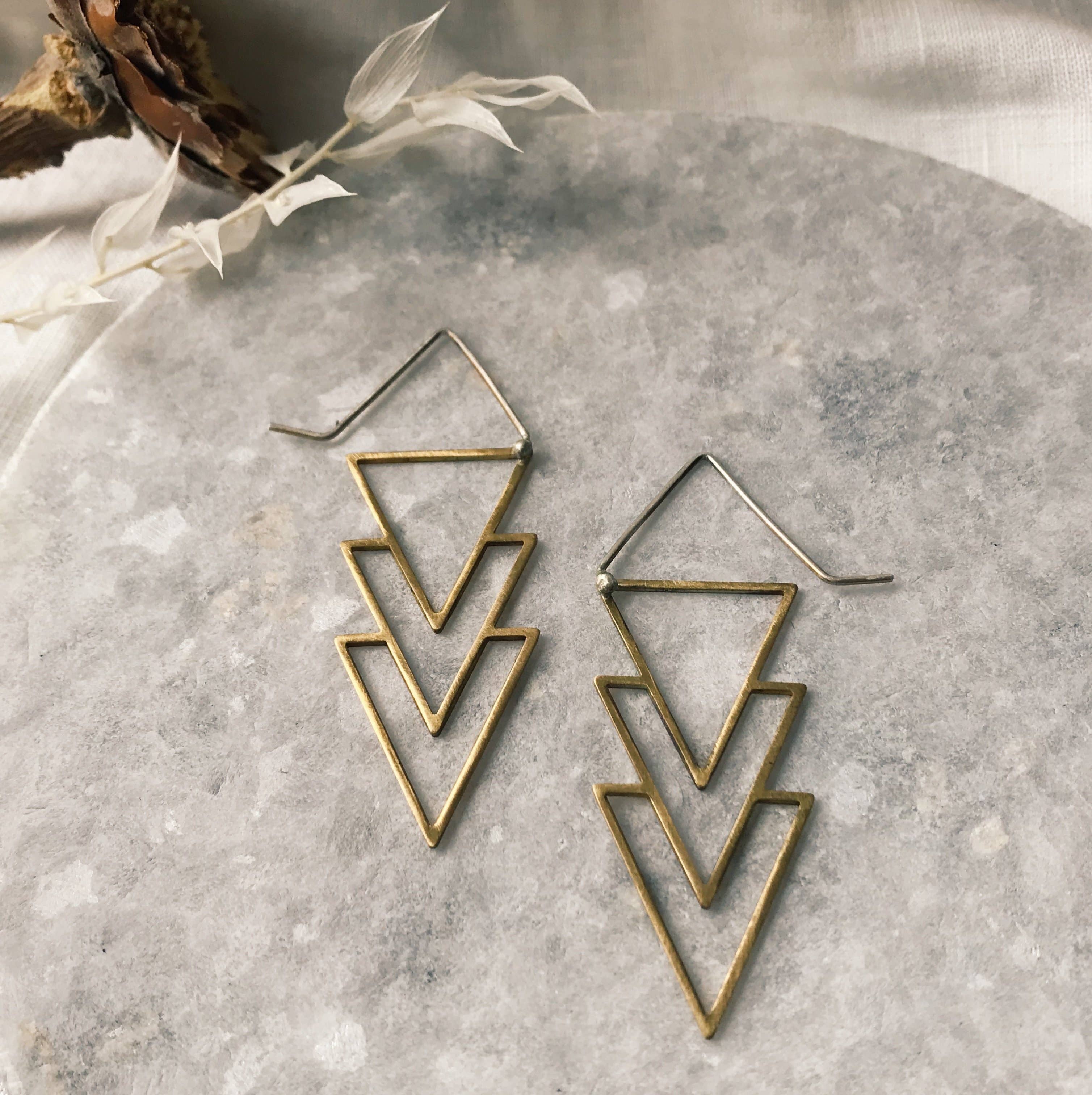 3 triangle cutout earrings - Image 2