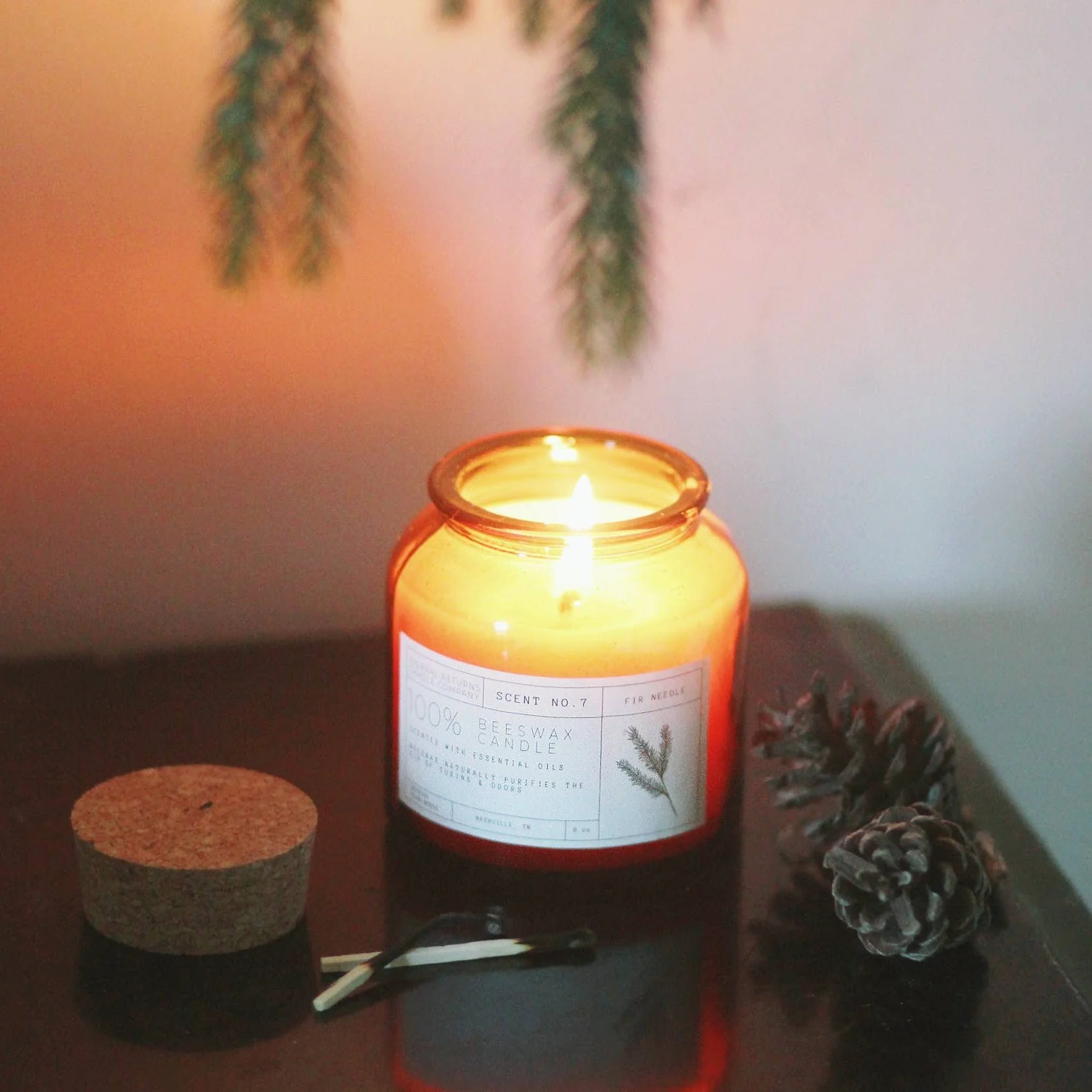 Beeswax Candle: Fir Needle