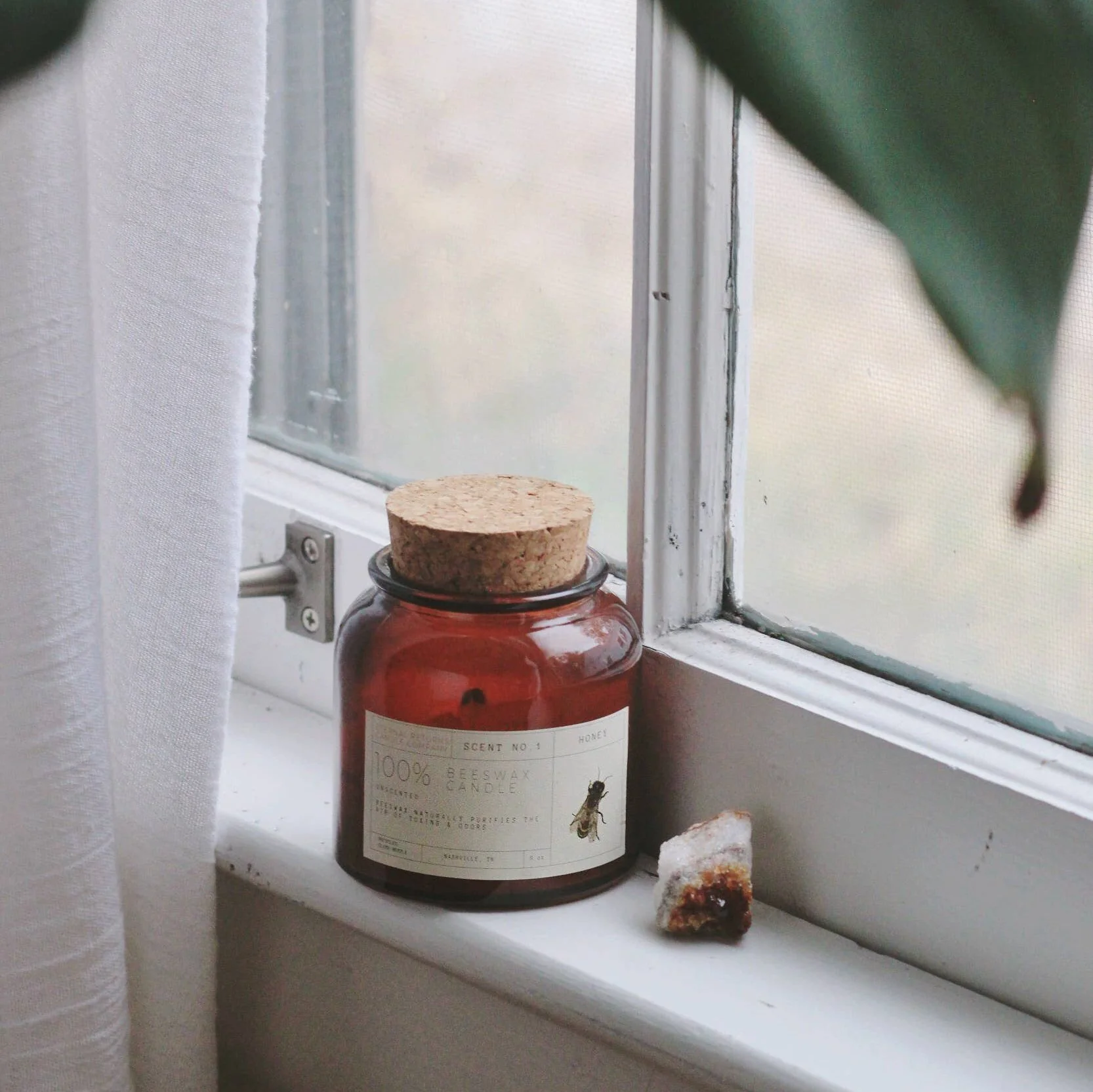 Beeswax Candle: Honey (Unscented)