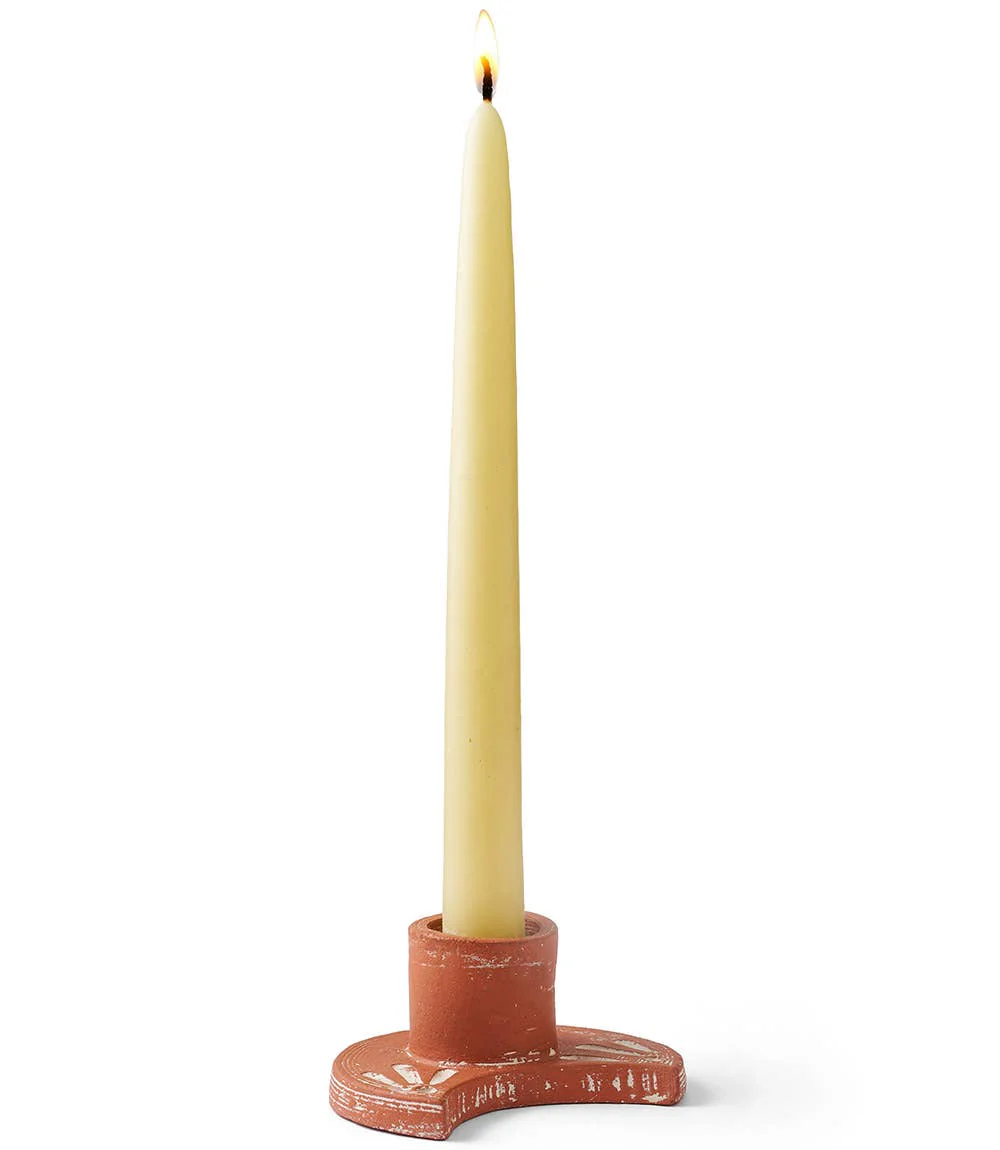 Daksha Crescent Moon Taper Candle Holder - terracotta - Image 3