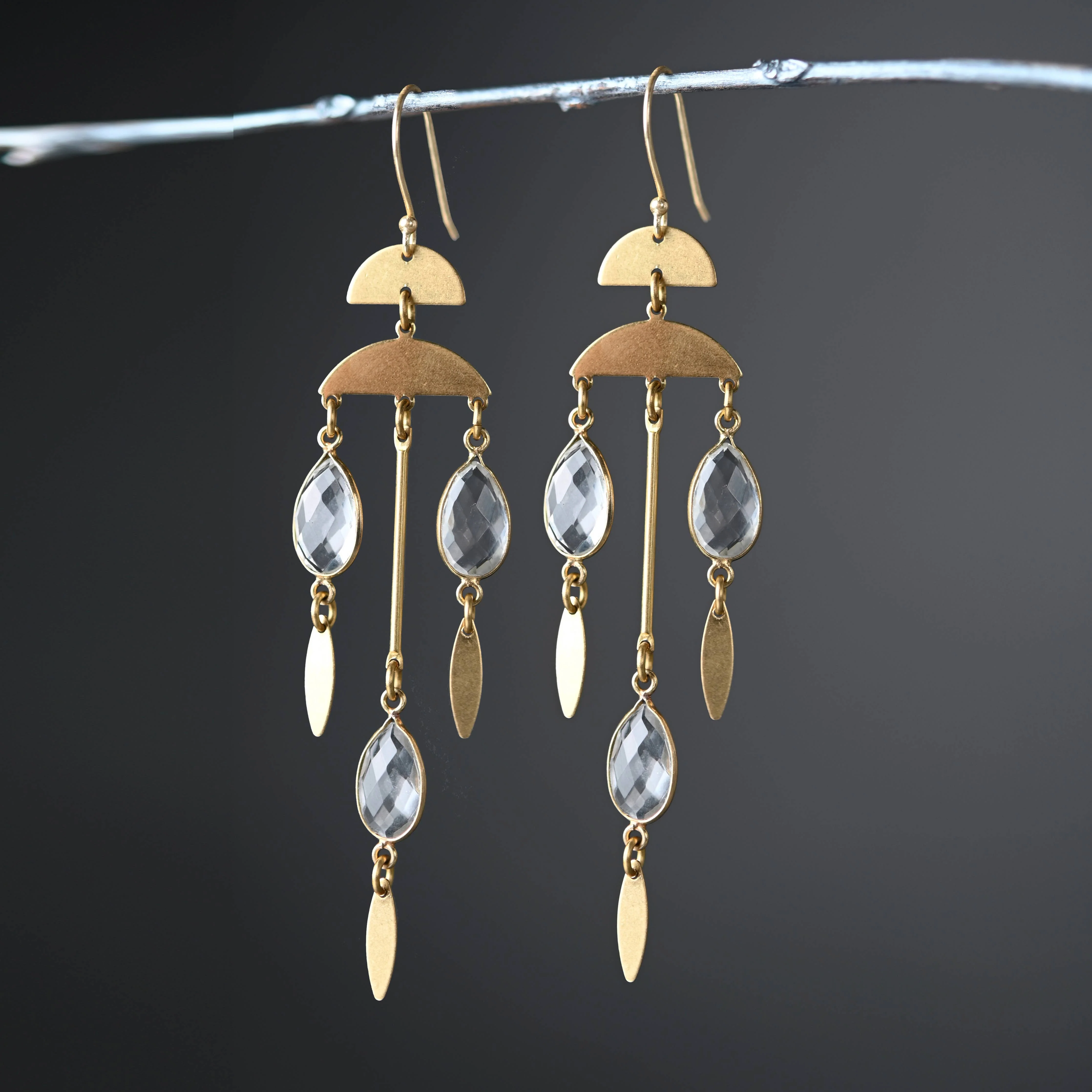 Dramatic Rain Drop Chandeliers w/ Stones