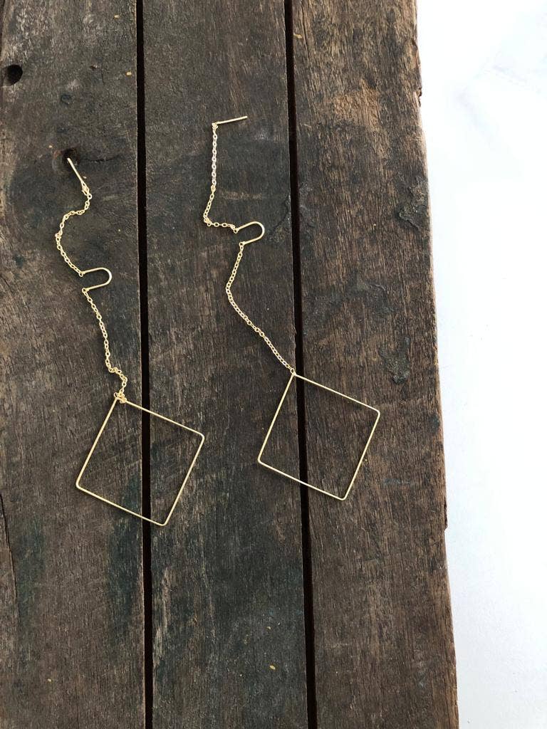 Geometric Threader Earrings - Image 2