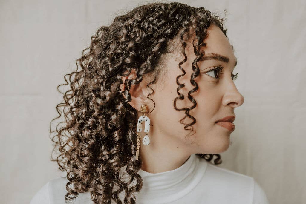 Gold Cheetah & Leaf Chain Earrings - Image 3