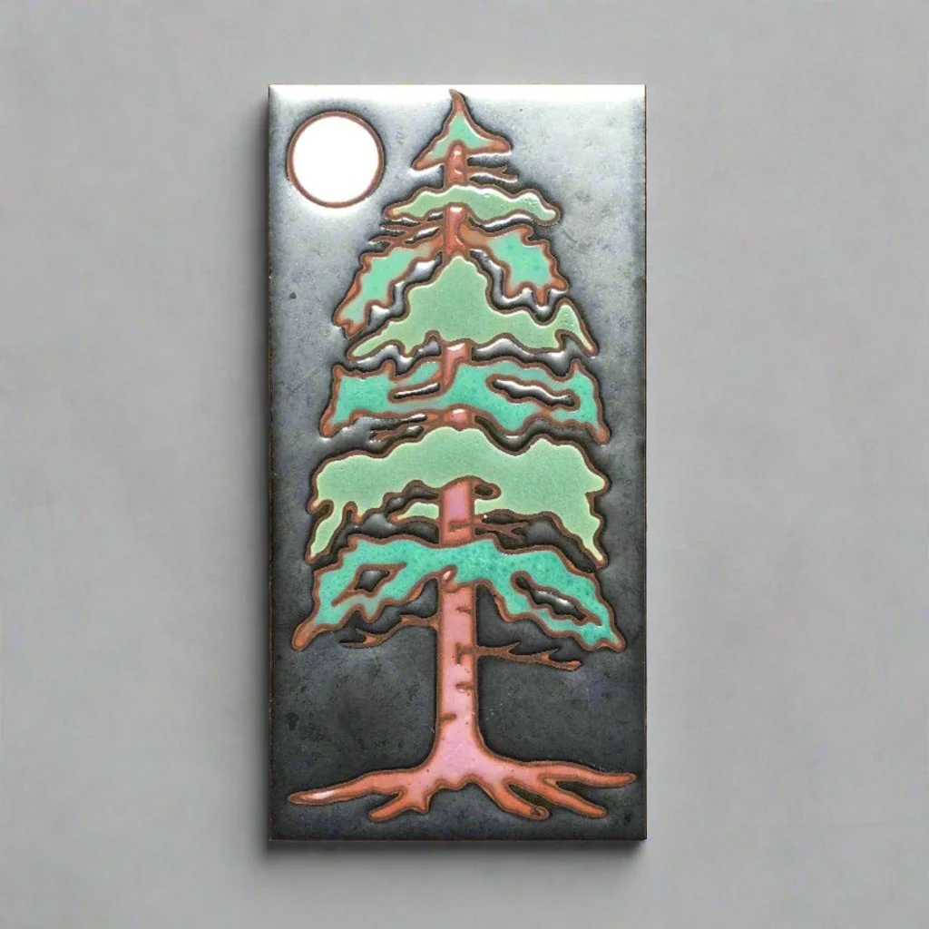 Hand Glazed Tree Decorative Tabletop Tile