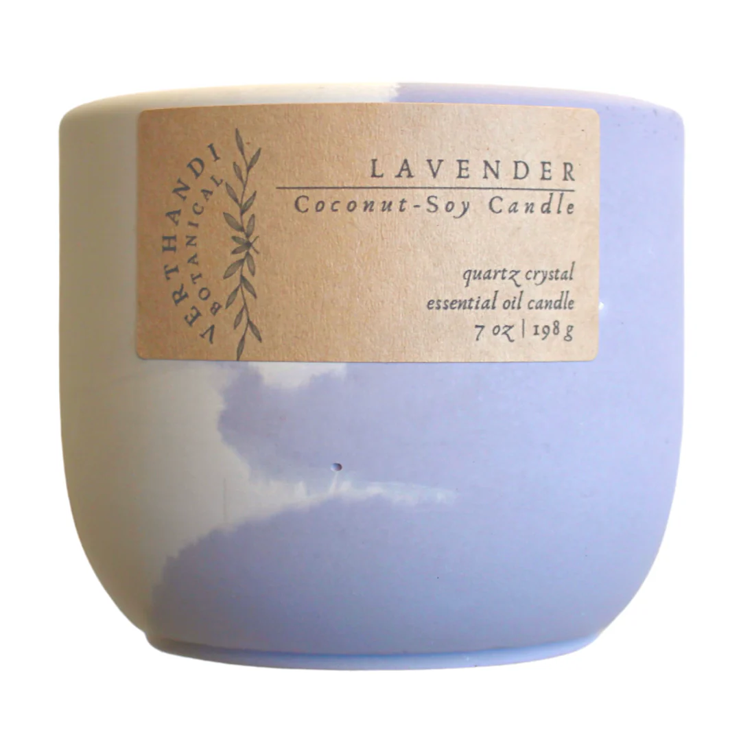 Lavender & Clear Quartz Essential Oil Candle - Image 3