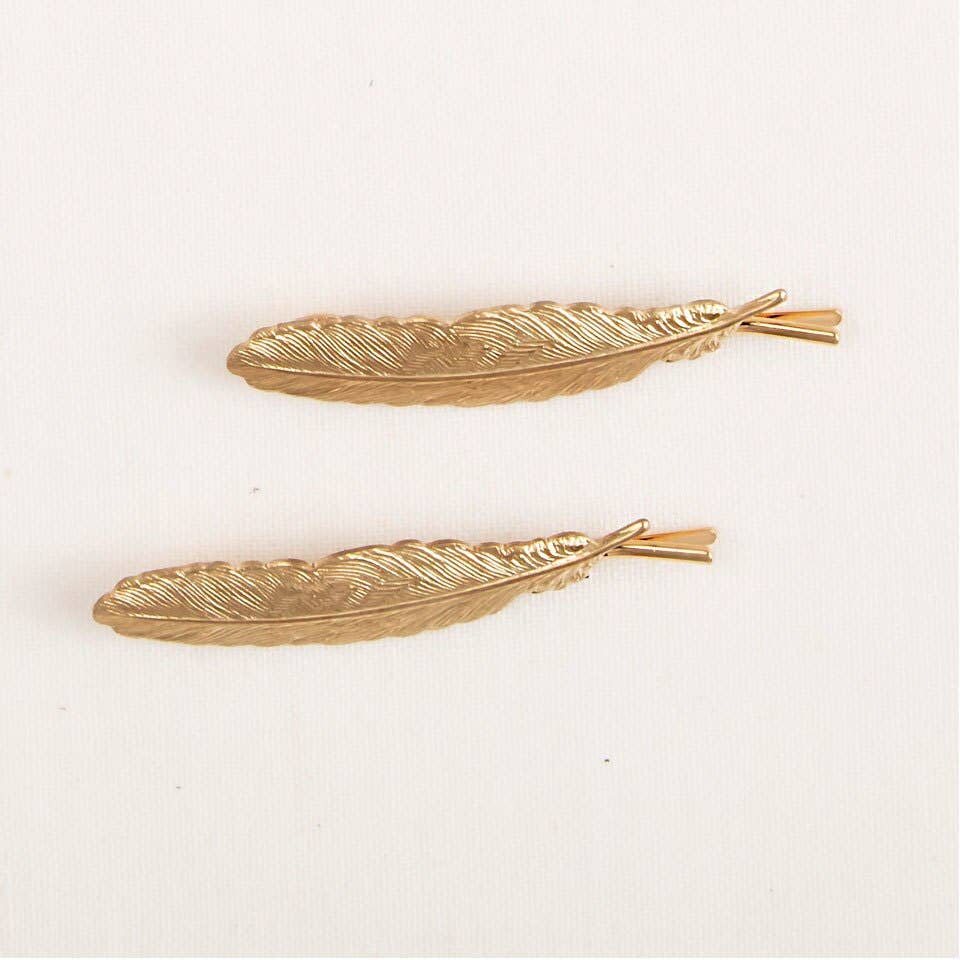 Metal Feather Bobby Pin - Image 2