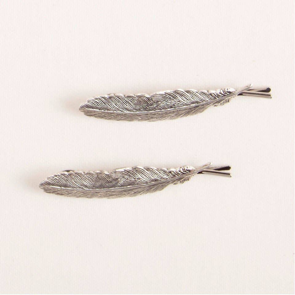 Metal Feather Bobby Pin - Image 3