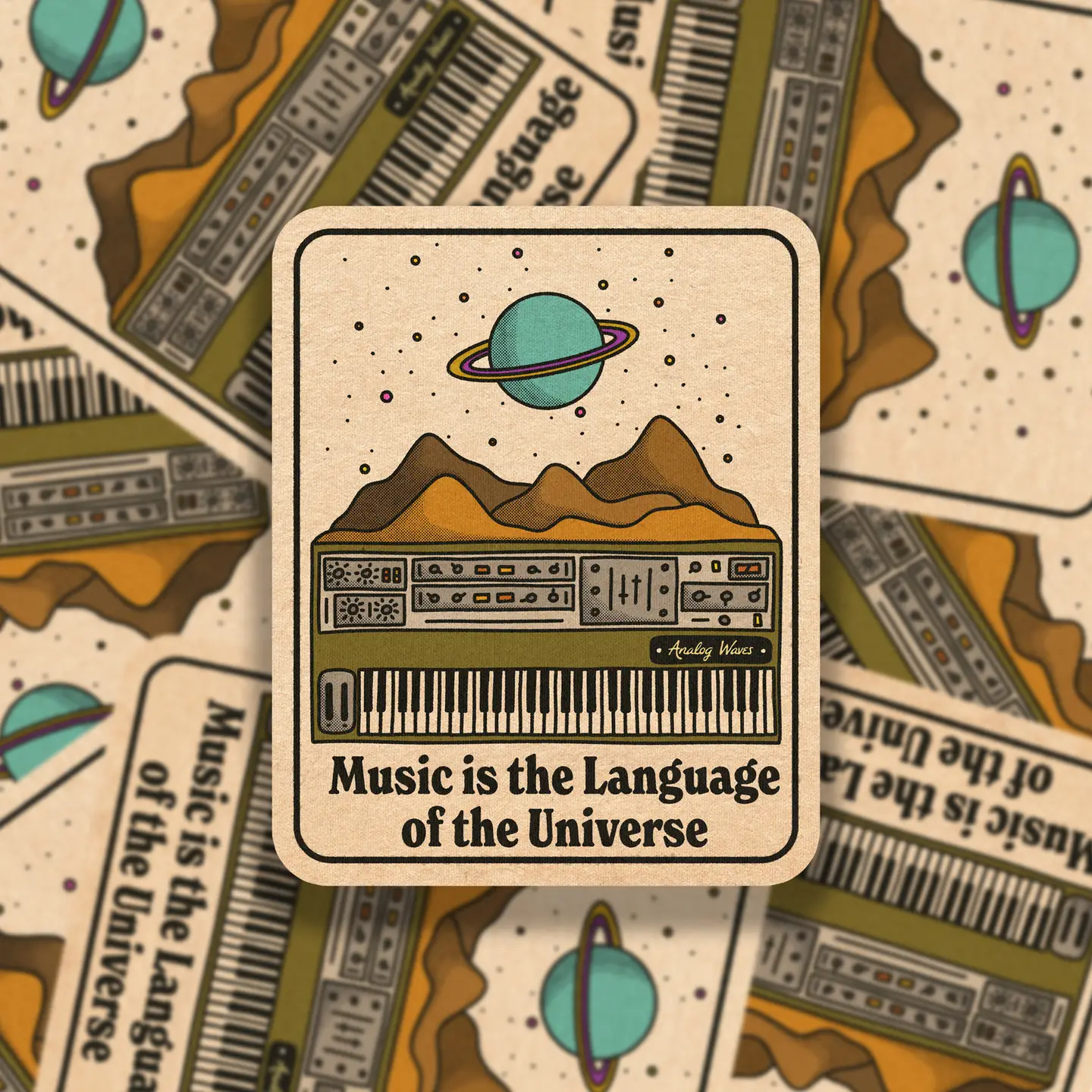 Music Is The Language Of The Universe Vinyl Sticker