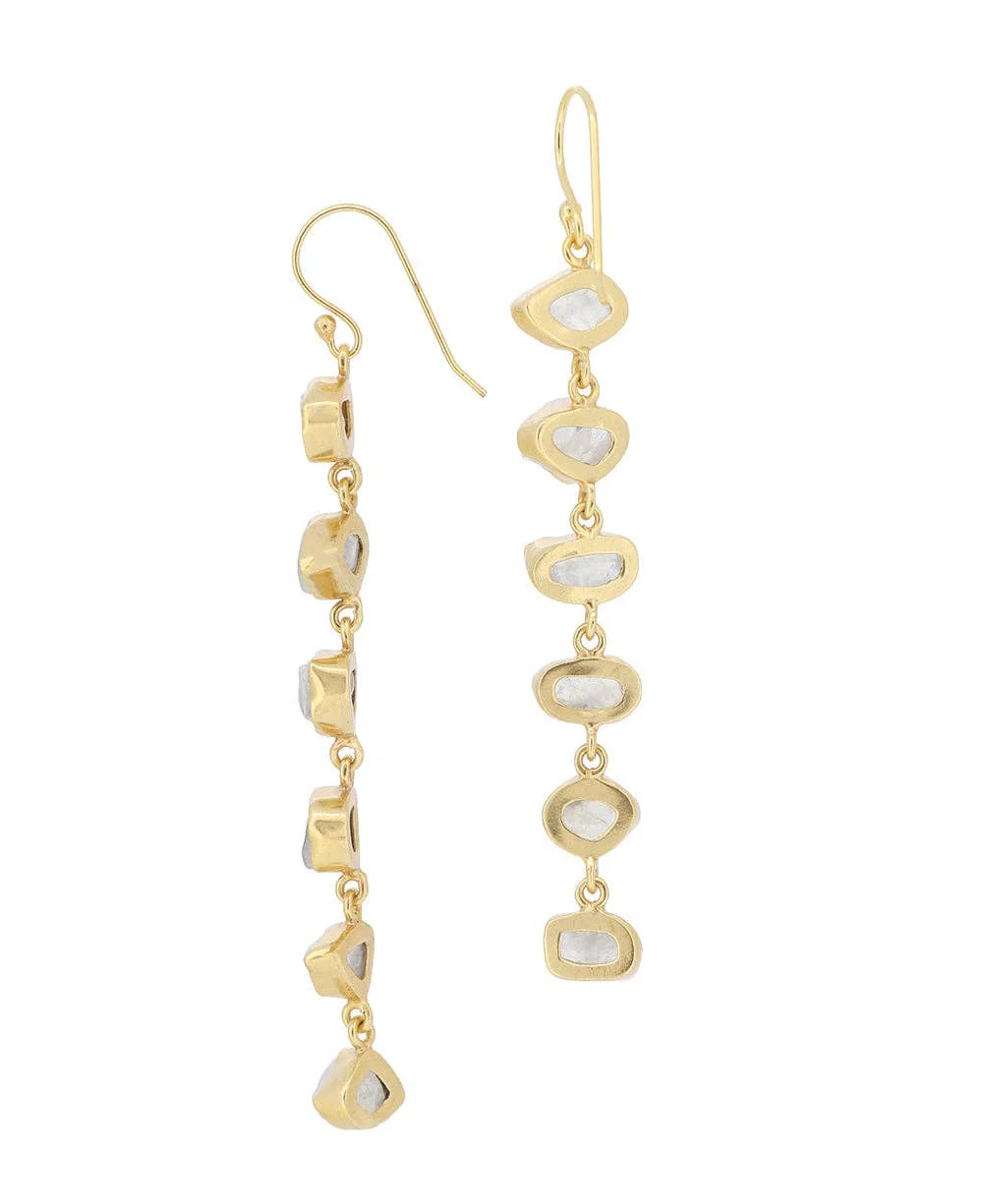 Mystical Raw Moonstone Dangle Earrings - Image 2