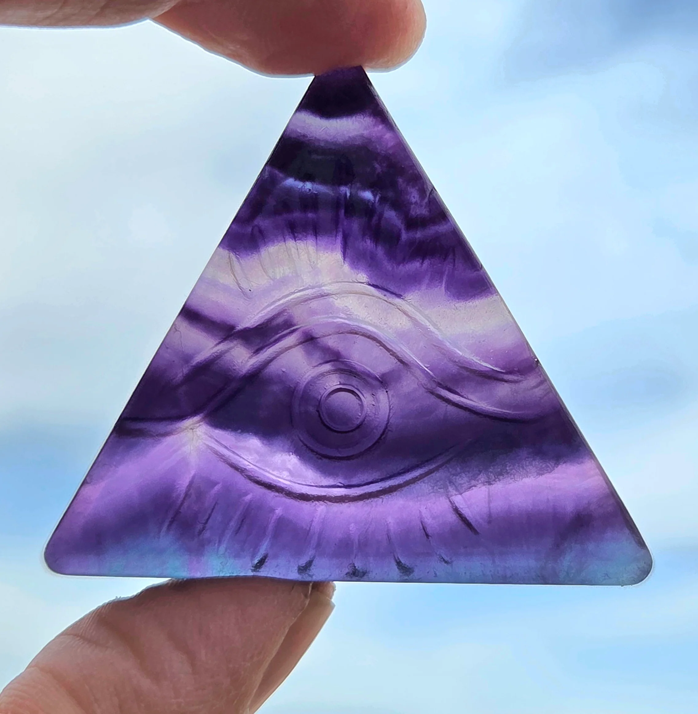 Flourite and Rose Quartz Protective Eye Triangles - Image 12