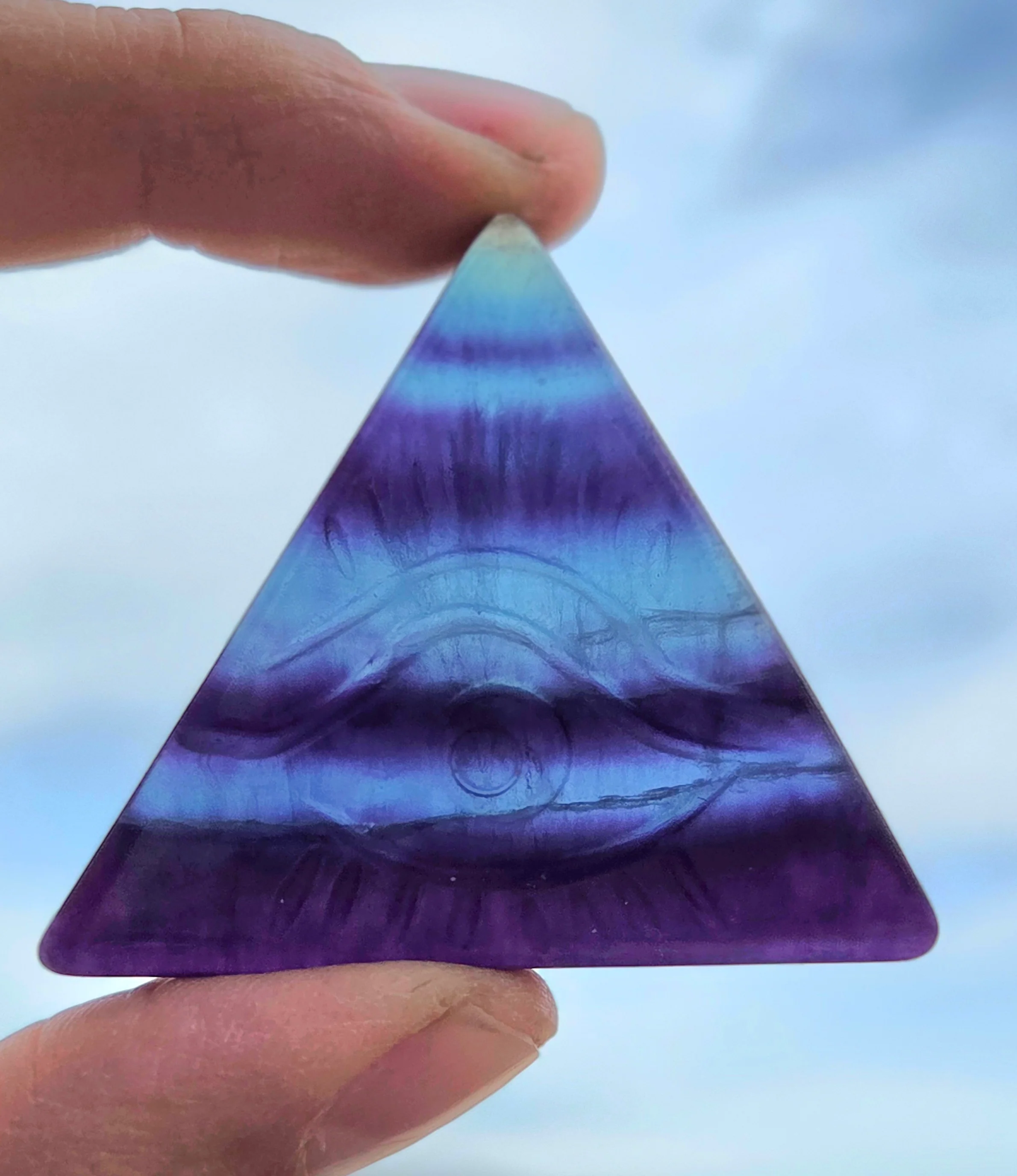 Flourite and Rose Quartz Protective Eye Triangles - Image 13