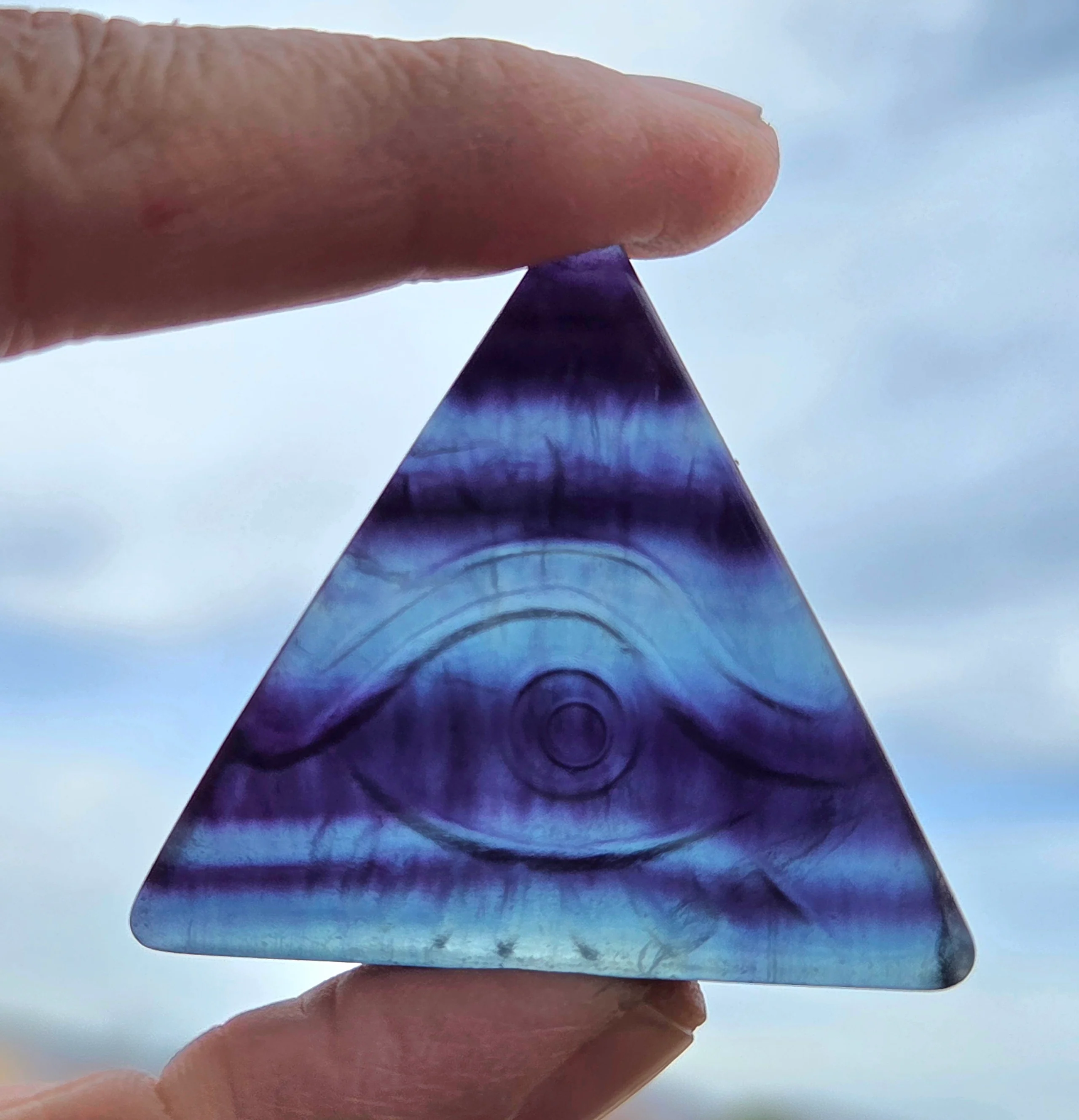 Flourite and Rose Quartz Protective Eye Triangles - Image 14