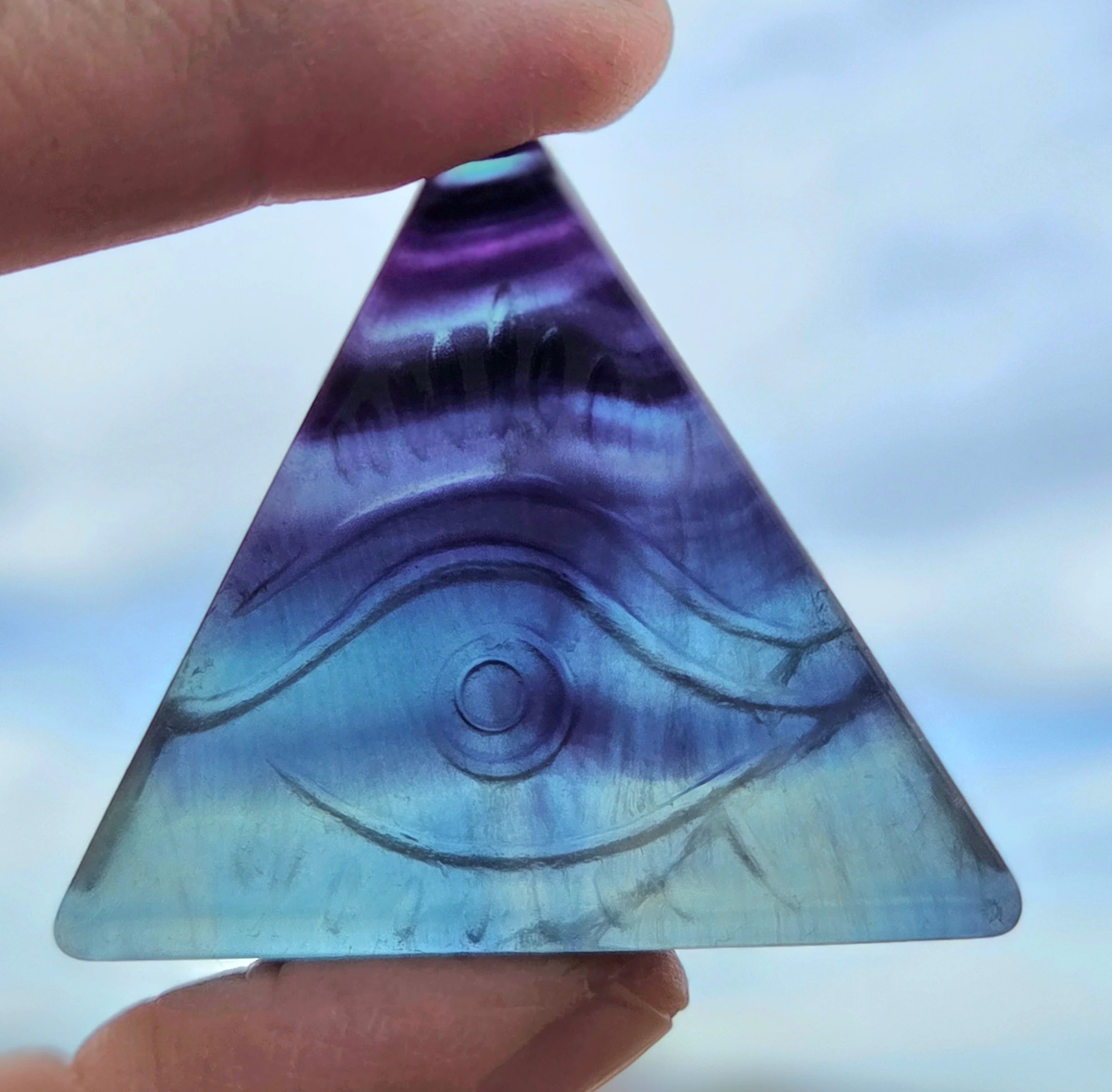 Flourite and Rose Quartz Protective Eye Triangles - Image 15