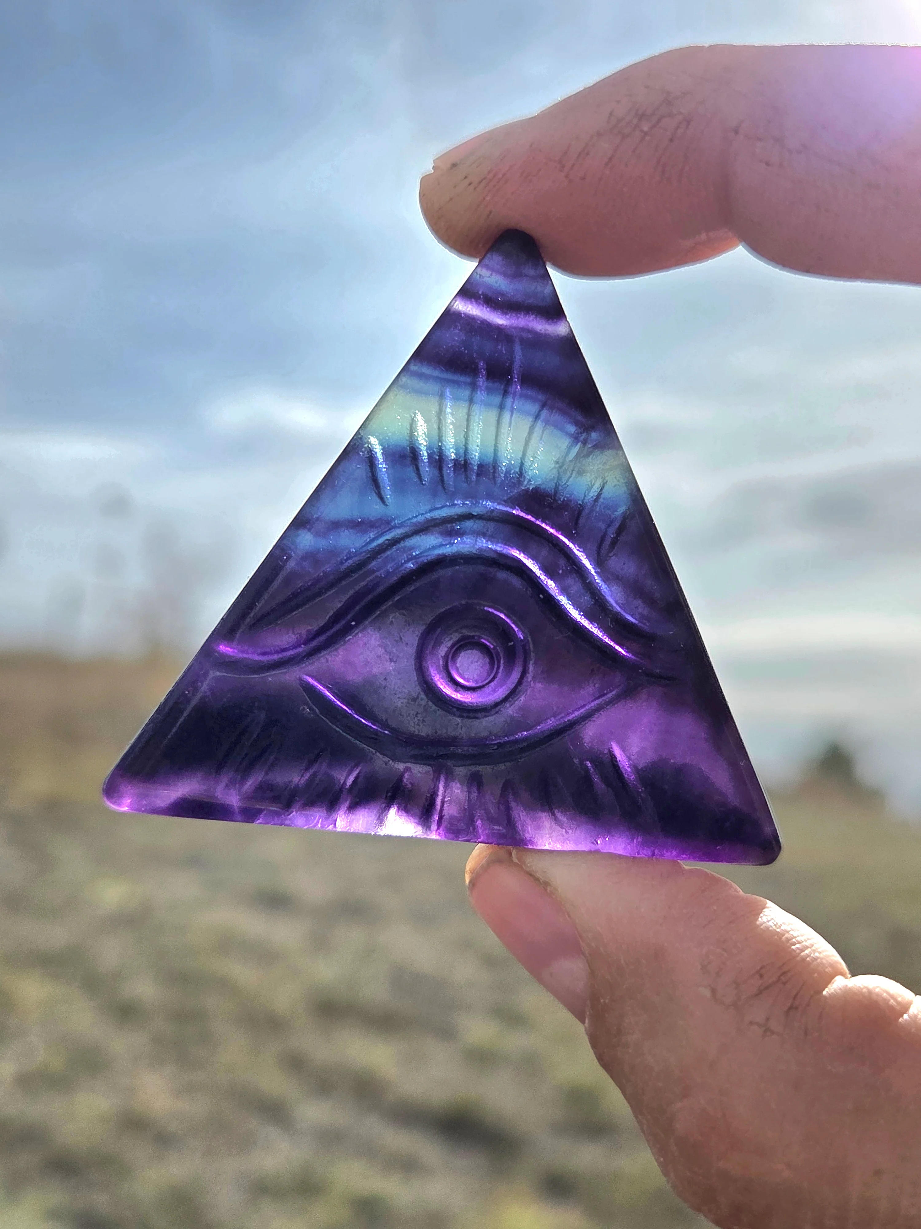 Flourite and Rose Quartz Protective Eye Triangles - Image 24