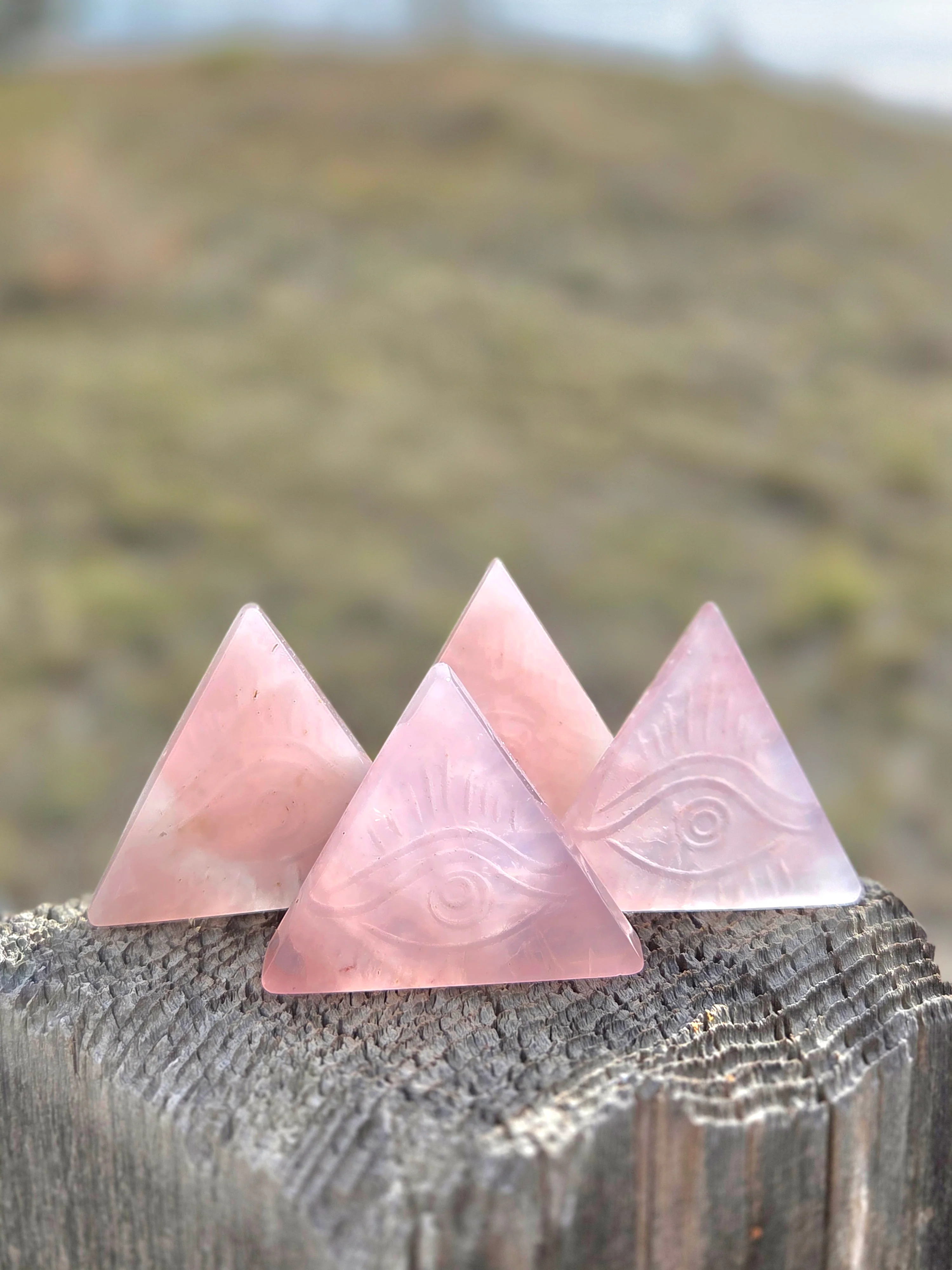 Flourite and Rose Quartz Protective Eye Triangles - Image 25