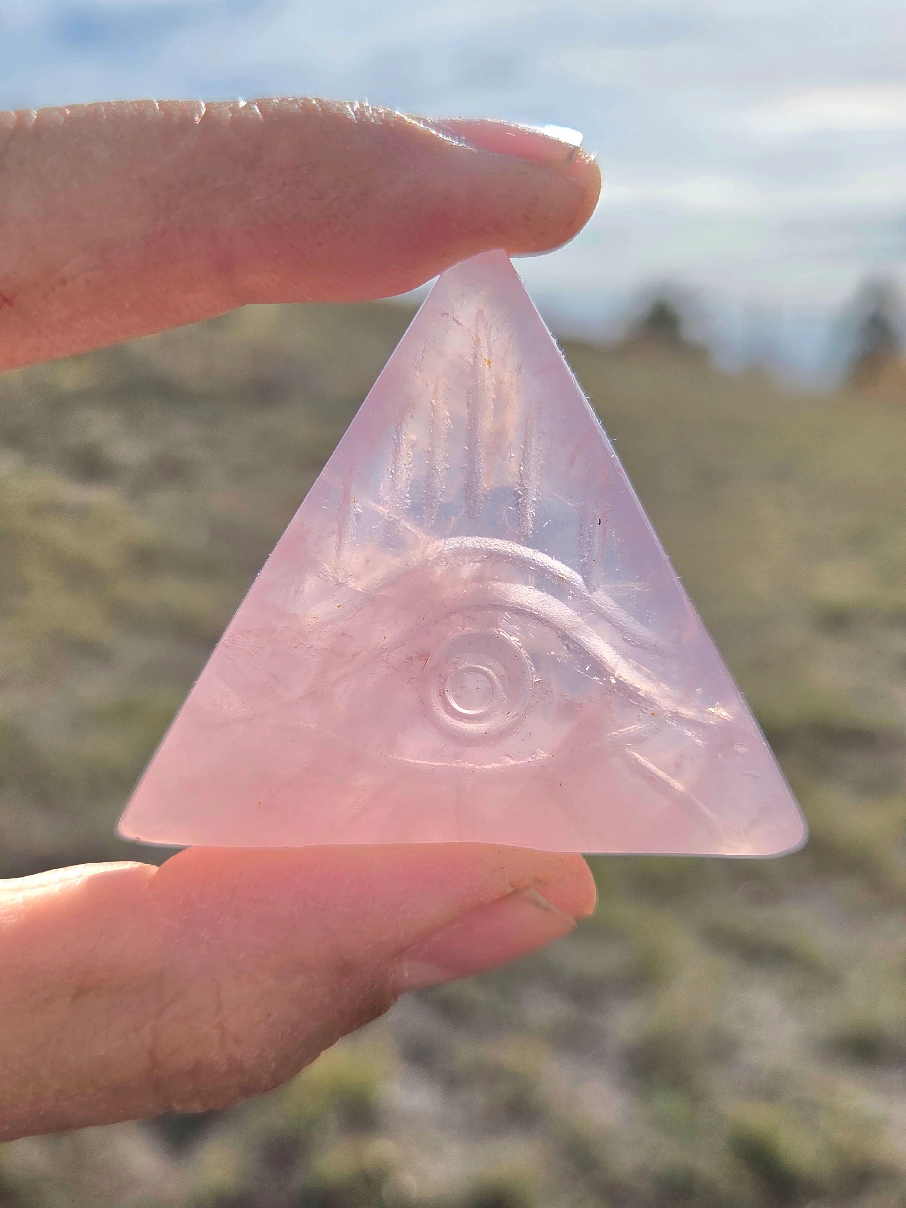 Flourite and Rose Quartz Protective Eye Triangles - Image 27