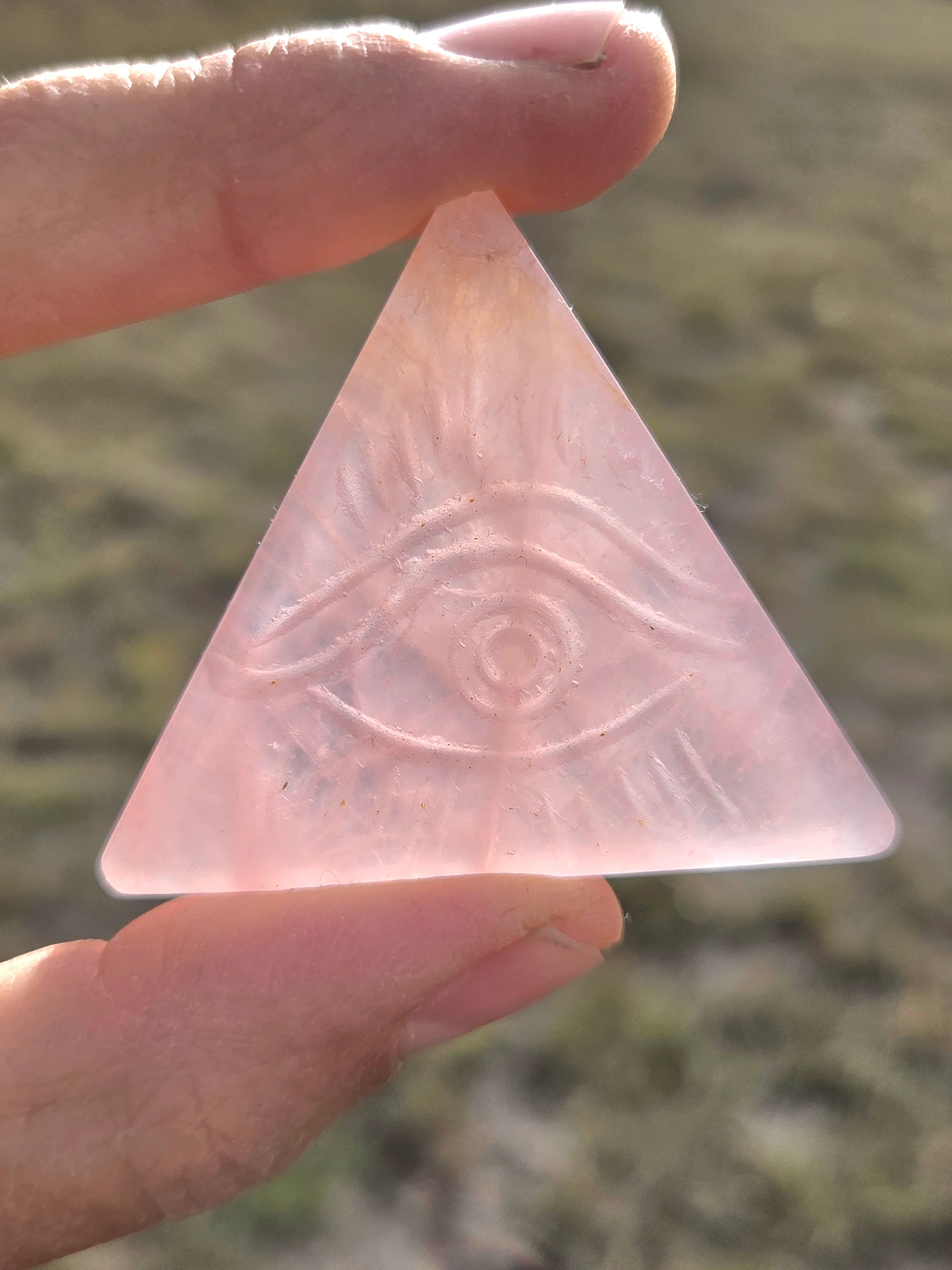 Flourite and Rose Quartz Protective Eye Triangles - Image 28