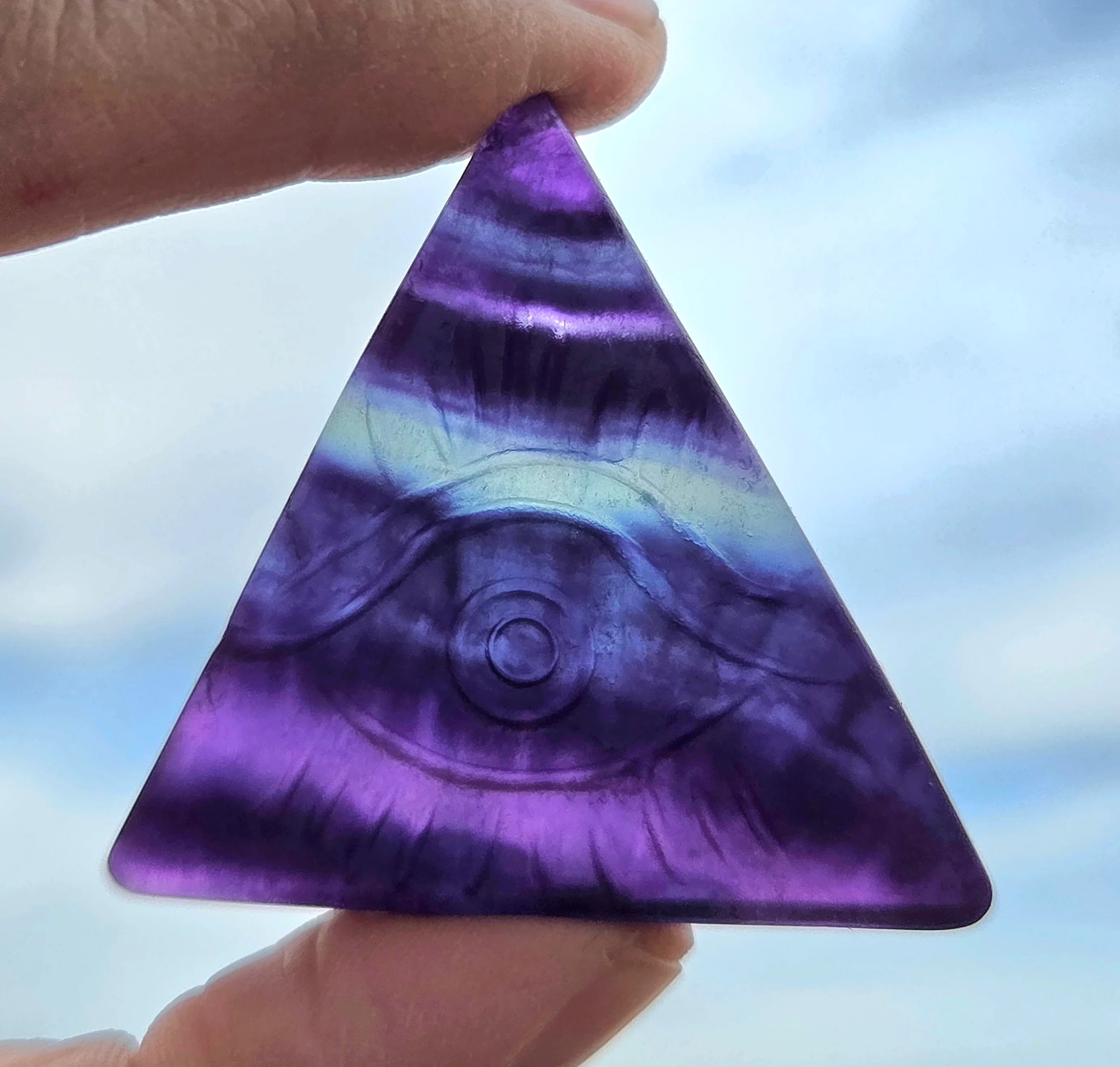 Flourite and Rose Quartz Protective Eye Triangles - Image 6