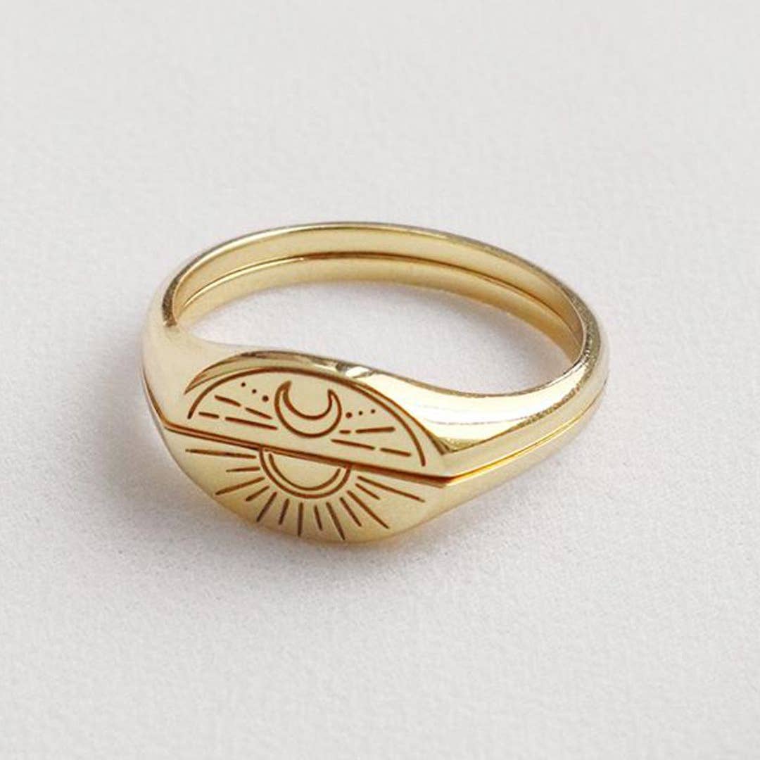 Sunset Sunrise 2 Piece Stacking Gold Ring - Image 7
