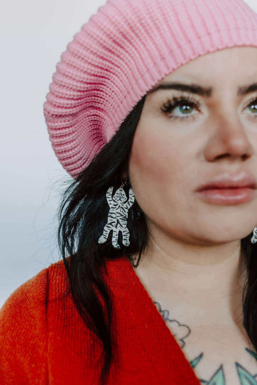 Tiger rug statement earrings - Image 2