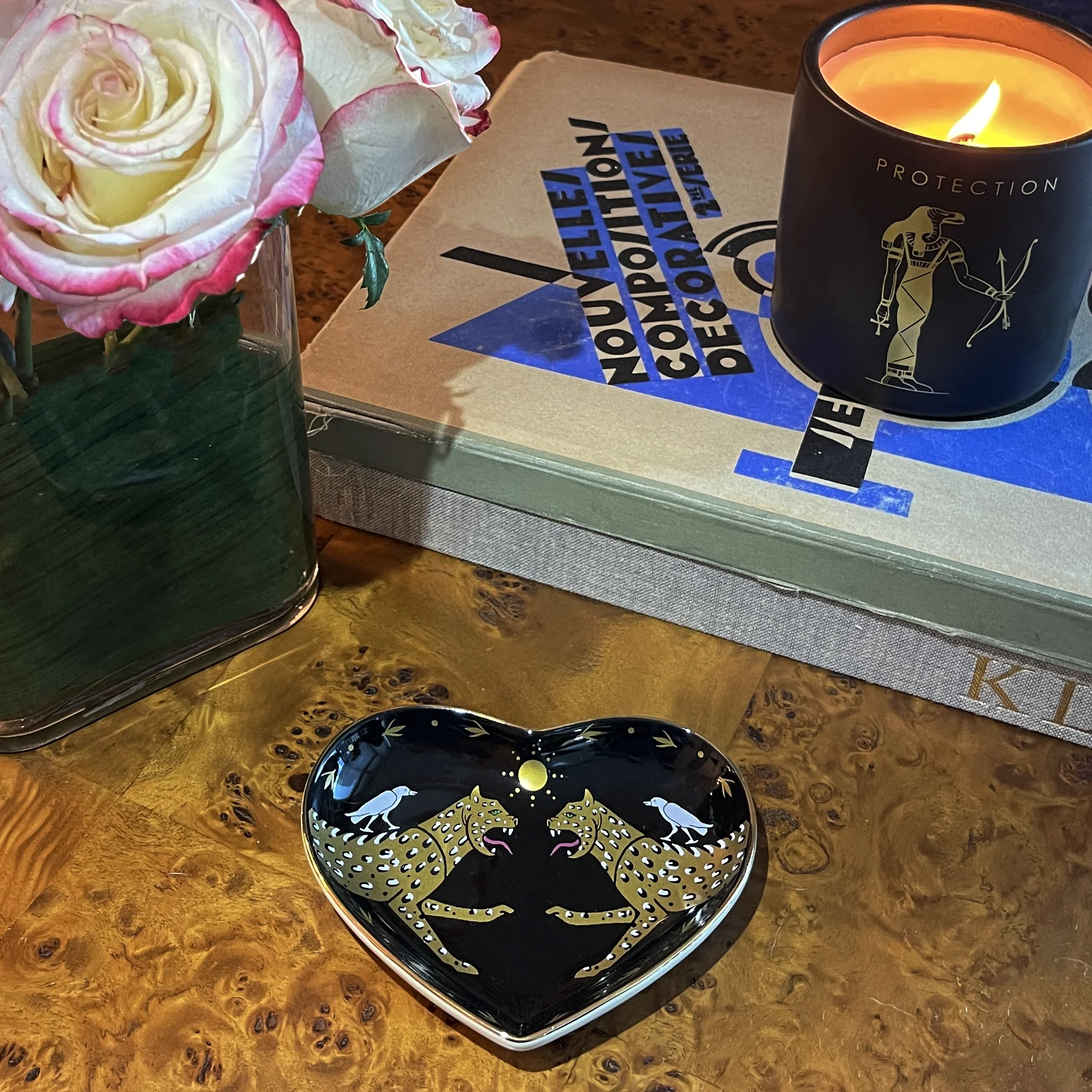 Two Cheetahs Ceramic Heart Dish - Image 2