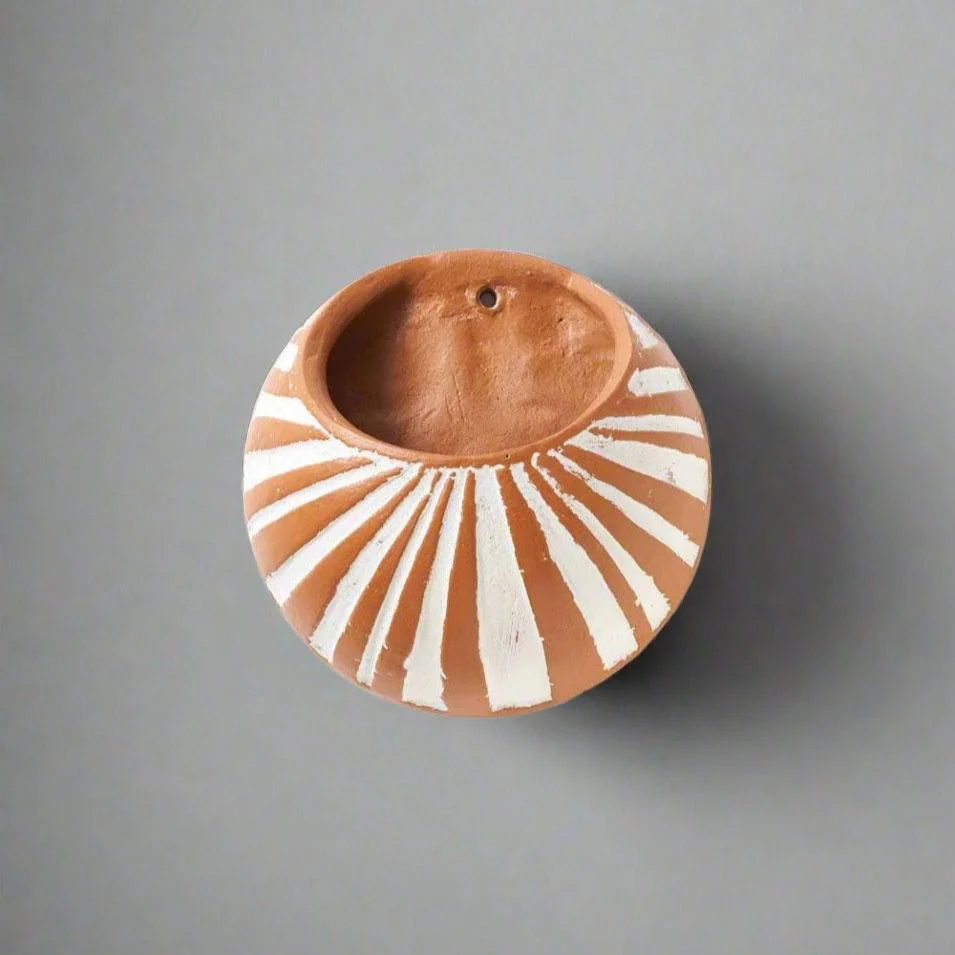 Vasanta Moon Hanging Wall Planter - Terracotta
