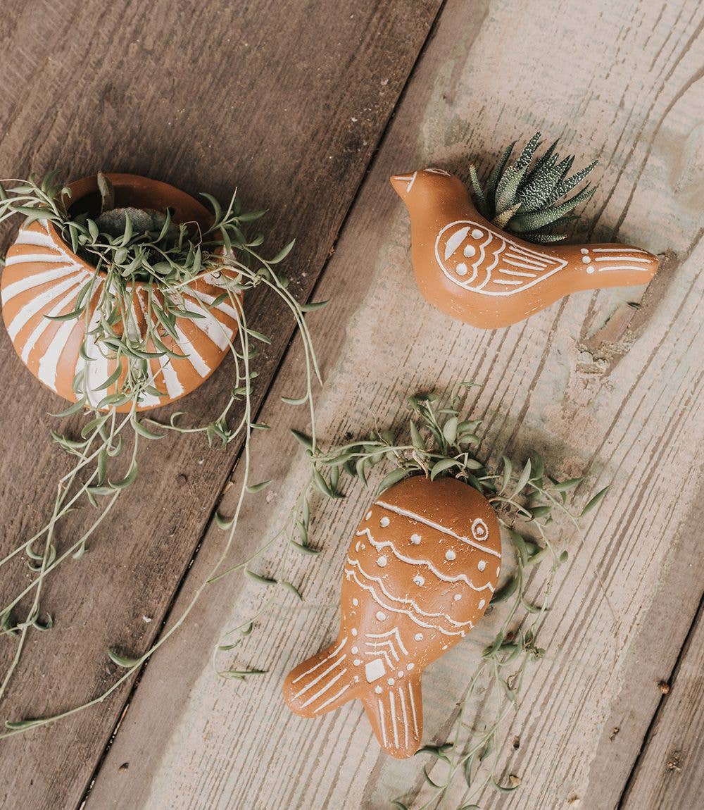 Vasanta Moon Hanging Wall Planter - Terracotta - Image 2
