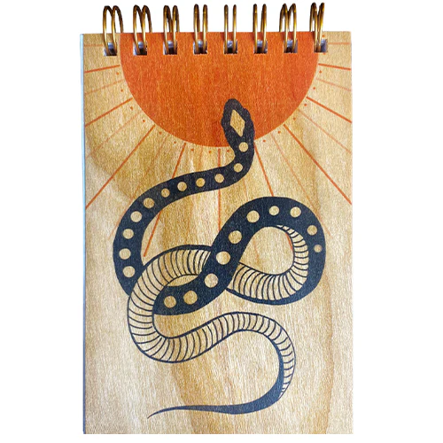 Serpent Del Sol Wood Notepad